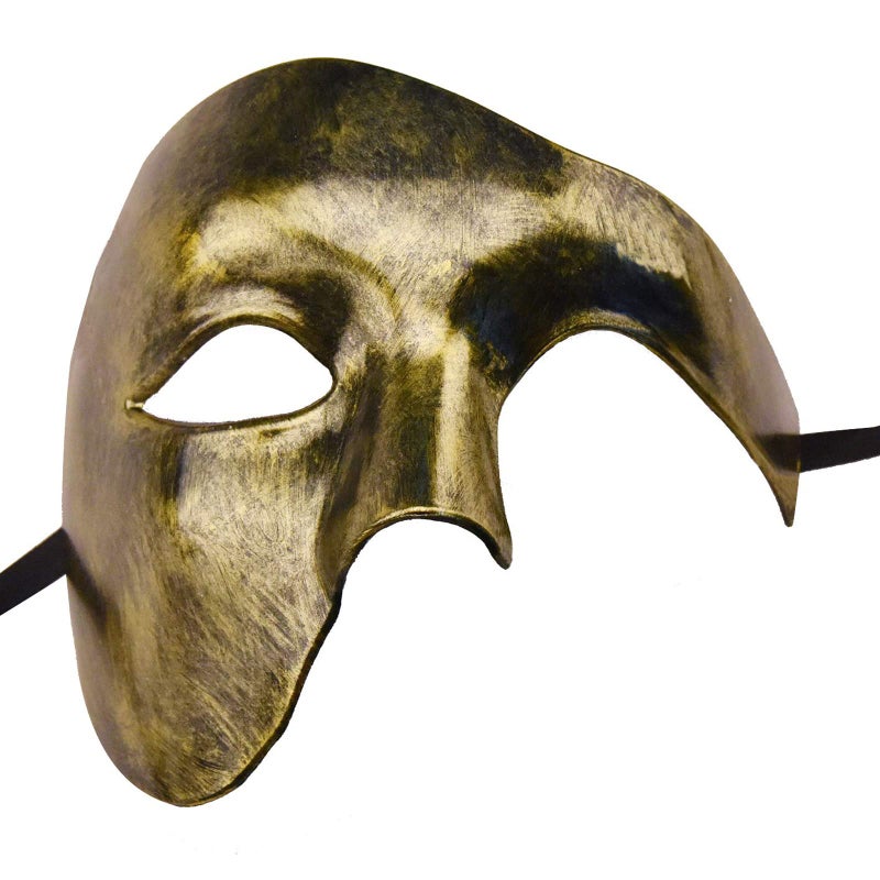 KEFAN Mens Mask Masquerade Mask Phantom of The Opera Half Face Mask (Gold) - Image 4